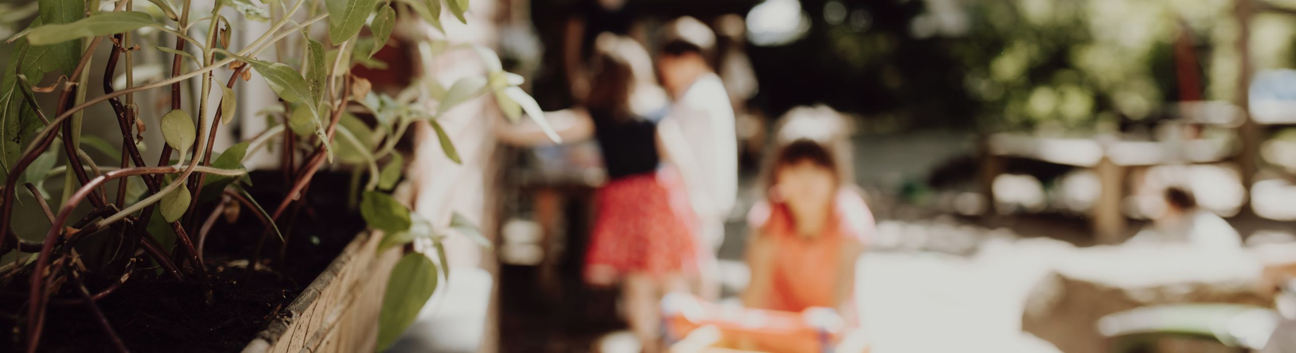 Kinder spielen im Au&szlig;enbereich